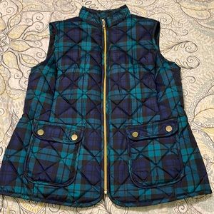 St Johns Bay size small plaid (navy & green) puffer vest